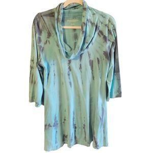 Soft Surroundings tie dyed cowl neck tunic
